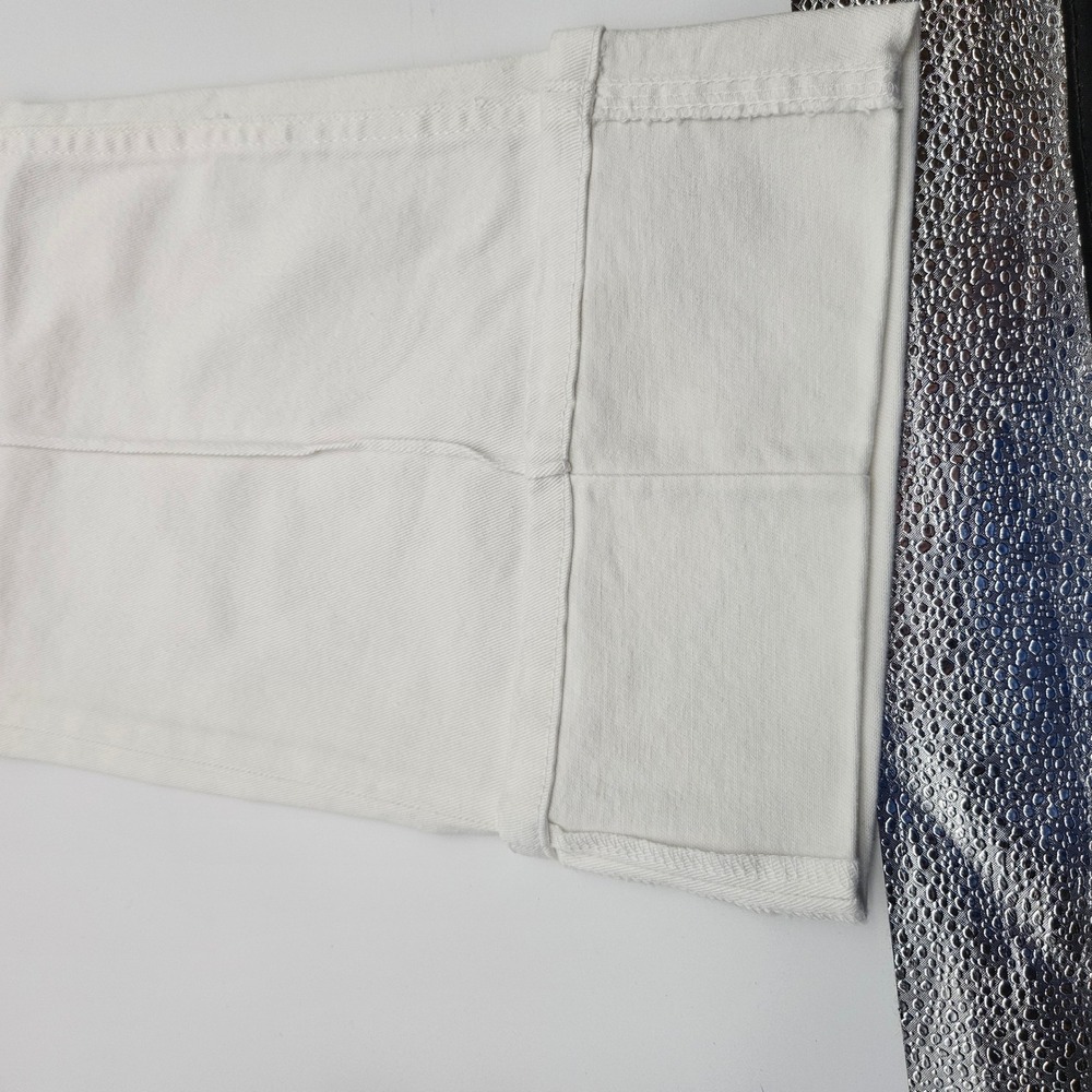 Free Assembly White Mid Rise Cropped Wide Leg Cuffed Jeans Size 0 NWT - Picture 2 of 12